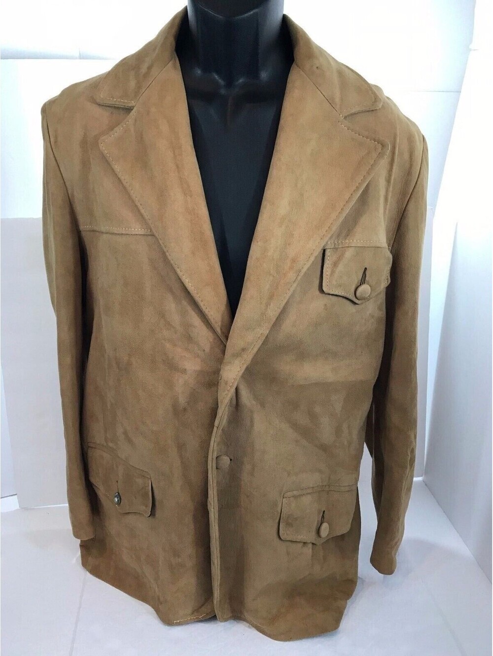 Vtg REED SPORTSWEAR Mens Suede Leather Jacket Western Camel Blazer Medium Large
